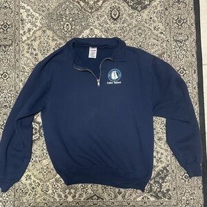 The Beacon Bar & Grill Lake Tahoe navy pullover quarter zip sweatshirt